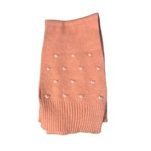 Pearl Hearts Acrylic Sweater Scarf Mauve 10x75